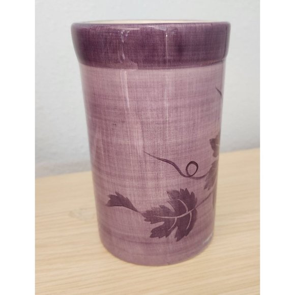 Wine Bucket Ice Ceramic Hand Painted Glazed Grape Cluster Design  6 " Wide  8" T - Picture 6 of 9